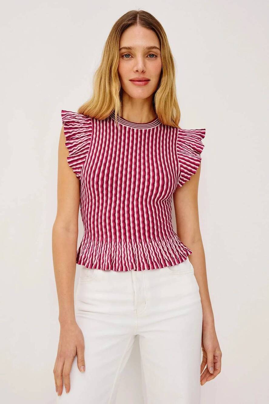 NEW RAILS bryn top in stripe berry